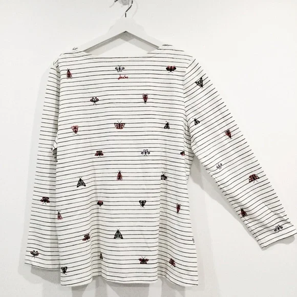 Joules Women's Plus Size Butterfly Long Sleeve Striped 100% Cotton Shirt Sz 16 - Picture 5 of 10
